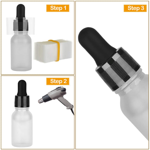 Outus 500 Pcs Clear Shrink Wrap Perforated for Bottles, Heat Shrink Bottle Seals