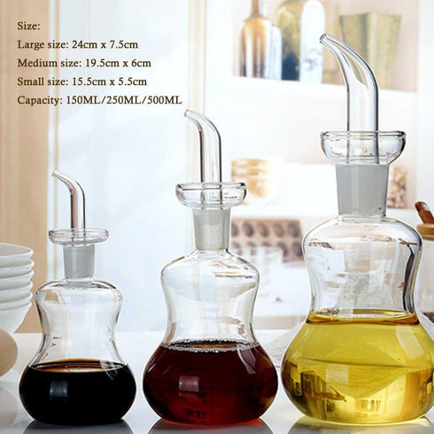 ARGENTFLUX 150ML/250ML/500ML(250ML) Oil And Vinegar Dispenser, Oil and Vinegar Dispenser Glass, Glass Oil Dispenser