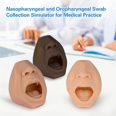 SimCoach Nasal Swab and Throat Swab Test Training Model, Swab Collection Simulator for Practice (Black)
