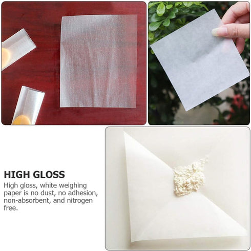iplusmile Weighing Paper Sheet, Non-Stick, High-Gloss for Scale Measurement Samples Transfer, Pack of 500
