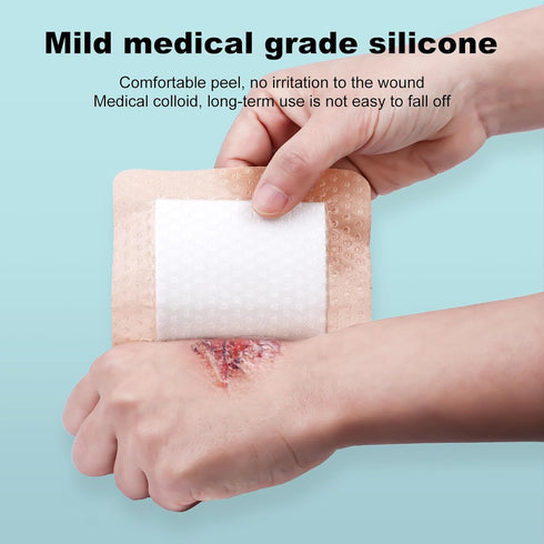 ZMZPA 30 4x4 Pcs Silicone Foam Dressing Gentle Border, Waterproof Silicone Bandages for Wounds Care, Bed Sore Patches