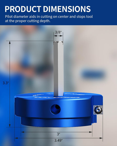 3'' PVC Pipe Reamer, Plastic Pipe Fitting Reamer, Clean Leftover Pipe & Solvent Cement Residue, Fits Standard 1/2" Drill