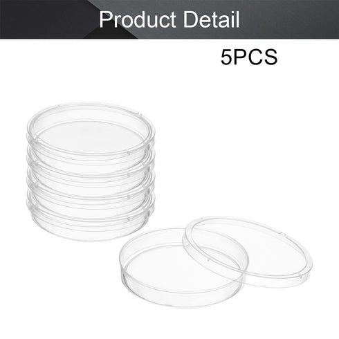 Othmro 90mmx15mm Round Plastic Petri Dish with 5pcs Transfer Pipettes for Scientific Applications and Cell Culturing