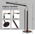 16" 15W, 1200LM, Dimmable Brown LED Desk Lamp - Foldable Metal Desk Light with Base, Color Changing Table Lamp