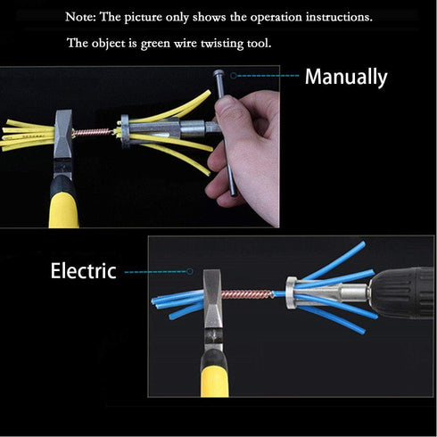Wire Twisting Tool, Auto Manual Wire Stripper and Twister for Power Drill Drivers, Green