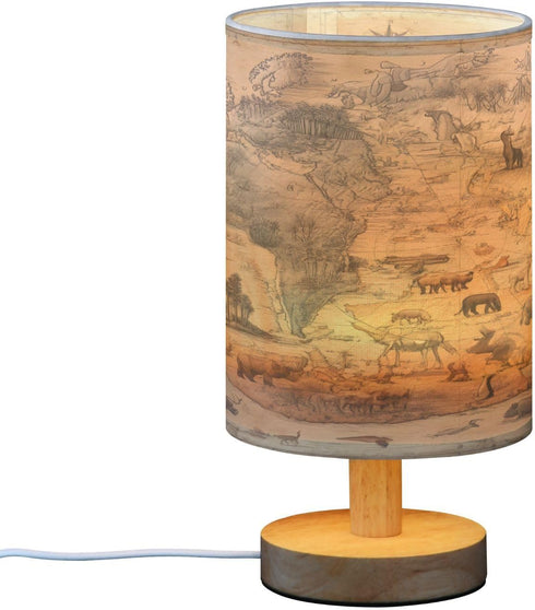 Vintage African Animal Bedside Table Lamp for Bedroom Living Room Nightstand LED Light Lamps,Bedside Lamps with USB