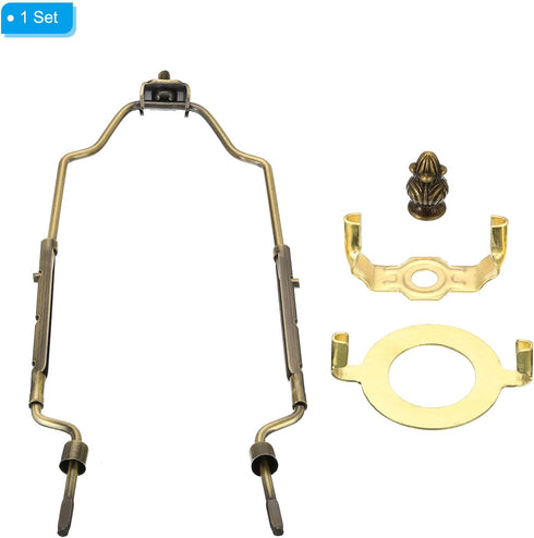 8 9 10 11 Inch 3/8 E26 PATIKIL Lamp Harp Kit with Finial, Adjustable Lamp Shade Bracket Holder with IP Light Base