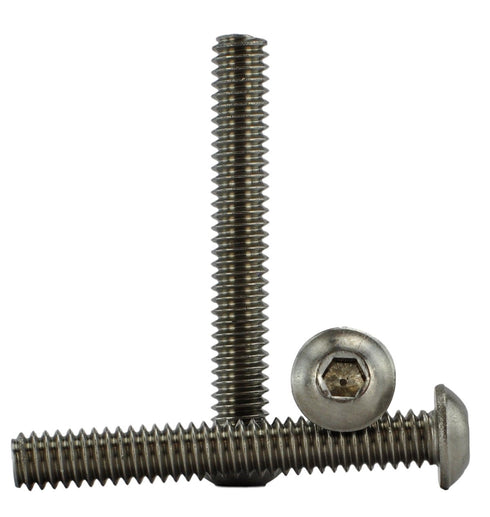 Stainless Steel Socket Button Head Cap Screws, 1/4-20 x 1-3/4", Full Thread, Hex Drive