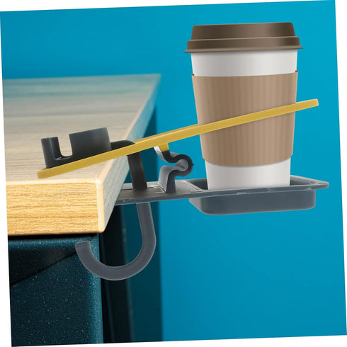 SOLUSTRE Desktop Cup Holder Clip Beverage Organizer for Office and Home Use Portable Table Side Cup Holder Hook Fits