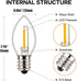Tsunetani -C7 Bulbs 0.5W 5 E12 2700K 50Lumens 3Pack Edison LED Filament Mini Night Light Replacement Equivalent to Watt