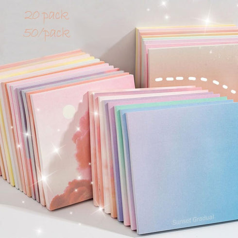 BetterJonny 1000pcs Sticky Note Pads, 3.15 x 3.15 Inches Watercolor Self-Stick Notes for Study Office Home, Gradient