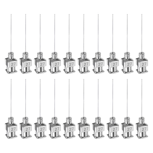 20pcs 27Gauge Stainless Steel Dispensing Needles, 1" Blunt Tips Luer Lock for Thick Liquids, Ink, Glue