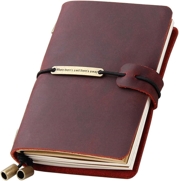 Refillable Handmade Travelers Notebook, Leather Travel Journal Notebook for Men & Women, Perfect for Writing, Gifts,