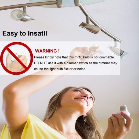 FTL MR16 LED Light Bulbs 3000K Warm White AC/DC 12V Non Dimmable Glass Cover for Track Lighting and Outdoor Landscape