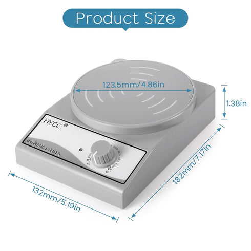 HYCC Laboratory Magnetic Stirrer with Magnetic Stirring Bar and Retriever, 3000 RPM, Max Capacity: 3000ml