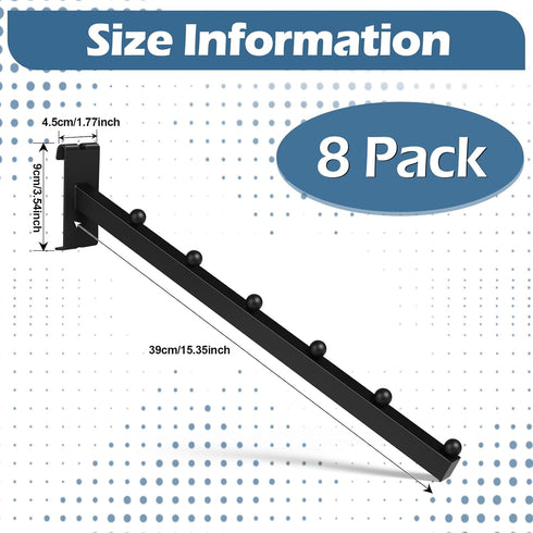 Polmart 8 Pack Gridwall Waterfall Hook, 6 Ball Wire Gridwall Hangers, Accessories for Retail Shop Display and Trade Show