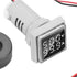 LED Display Voltmeter, 22mm Dual Display Panel Ammeter for AC 0-100A 60-500V Meter Indicator (White)
