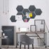 Felt Hexagon Bulletin Board Pack of 8 with 20 Push Pins, Notice Boards for Home Office Kitchen, Felt Wall Tiles