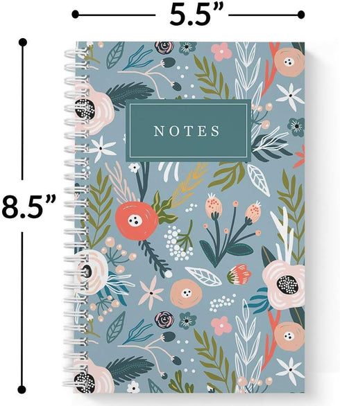 Softcover Peaceful Petals 5.5" x 8.5" Spiral Notebook/Journal, 120 College Ruled Pages, Durable Cover