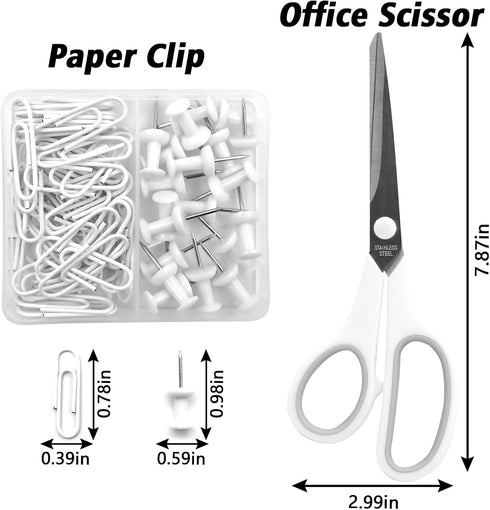 UPIHO White Office Supplies Set, Desk Accessories with Stapler, Tape Dispenser, Scissors, and More for Women