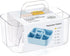 Multiuse Caddy Organizer with Handle, Portable Divided Plastic Tote Bin - Art Craft, Stationary Pen Marker Crayons