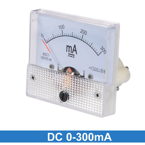 uxcell Analog Current Panel Meter DC 0-300mA 85C1 Ammeter 64x57x56mm for Circuit Testing Charging Battery Ampere Tester Gauge Pack of 1