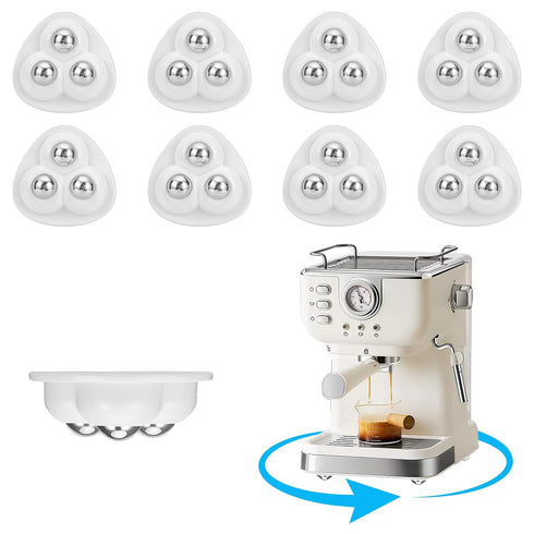 KINYFY 8 Pcs White Self Adhesive Caster Wheels Stainless Steel Universal Wheel Roller