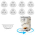 KINYFY 8 Pcs White Self Adhesive Caster Wheels Stainless Steel Universal Wheel Roller