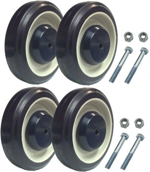 Mapp Caster Shopping Cart Replacement Wheels with Axles Set of 4