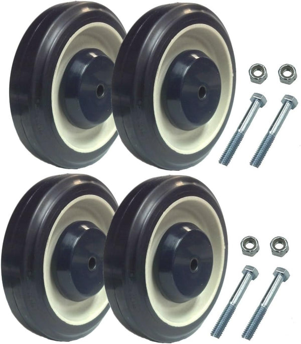 Mapp Caster Shopping Cart Replacement Wheels with Axles Set of 4