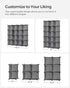 SONGMICS Cube Storage Organizer, Set of 16 Plastic Cubes, Gray, 12.2 x 48.4 x 48.4 Inches, Book Shelf, Closet Organizers