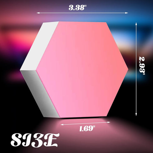 (6-Pack) ODISTAR Remote Control Hexagon Wall Light,Smart Wall-Mounted Touch-Sensitive DIY Geometric Modular Assembled
