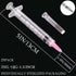 100 Pack 3ml Plastic Luer Lock Syringe with 18Gauge and Cap, Individually Sealed for Scientific Labs, Measuring Liquid