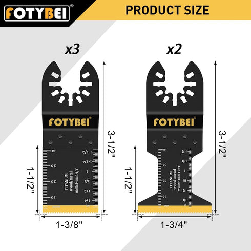 Titanium Oscillating Multi Tool Blades, Oscillating Saw Blades for Wood Metal Plastic Nails Cutting, Fit Dewalt Bosch Milwaukee Makita Rockwell