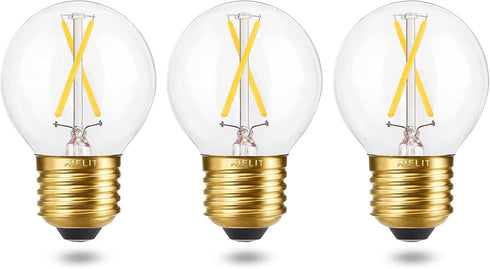 Dimmable Globe E26 LED Bulb, 2W(25-Watt Equivalent), Soft White 3000K, A15/A50 E26