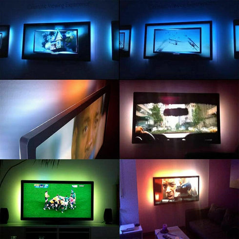 ausuky 5V (White-2m 120leds) USB LED Strip Light White TV Backlight Lamp Self Adhesive Flexible Tape Wire