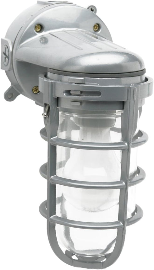 Woods L1707SV Traditional 150W Incandescent Weather Industrial Light, Wall Mount, Silver,Large