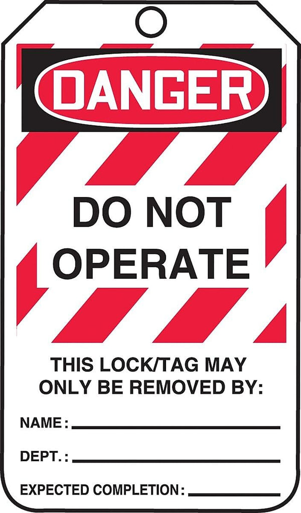 Accuform Lockout Tags - Pack of 25, Do Not Operate, OSHA Compliant, Tear & Water Resistant, 5.75"x 3.25"