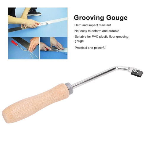 Groover Beech, Wood Grooving Gouge Steel Slotting Knife for PVC Plastic Floor Trim and Hand Tools