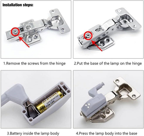 10Pcs Closet Closet Zerodis Universal Cabinet Cupboard Wardrobe LED Hinge Sensor Light for Cupboard Wardrobe Kitchen