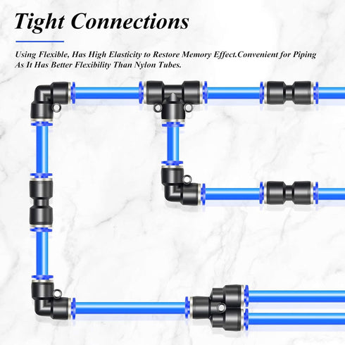 TAILONZ PNEUMATIC 16 Meter 50ft Blue Polyurethane PU Air Hose Pipe Tube Kit, 6mm OD 4mm ID