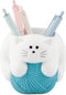 Chapman and Grand Relaxing Kitty Cat Pen Holder (White/Turquoise), Patent Pending Design
