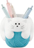 Chapman and Grand Relaxing Kitty Cat Pen Holder (White/Turquoise), Patent Pending Design