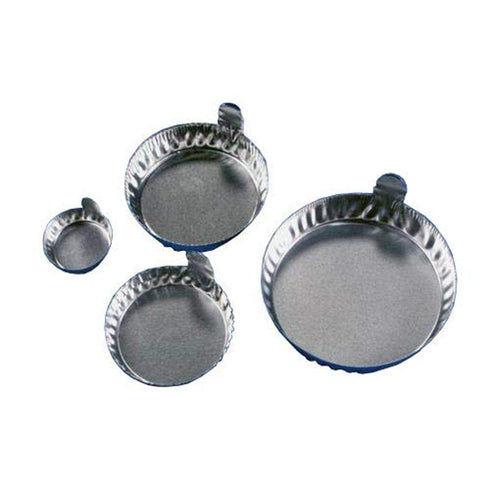 D43-100 Round Aluminum Dish with Tab, 43mm Diameter x 1/2" D, 1 gr, 20mL Capacity