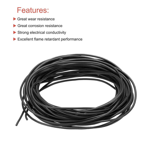 MECCANIXITY 28 Gauge Silicone Wire, 28AWG High Temperature Hookup Stranded Wire, Tinned Copper Black 30m/98.4ft