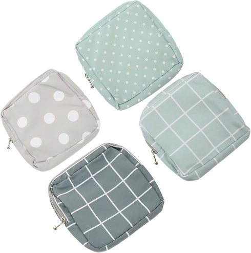 4Pcs Portable Menstrual Pad Storage Bag Waterproof Sanitary Napkin Holder Makeup and