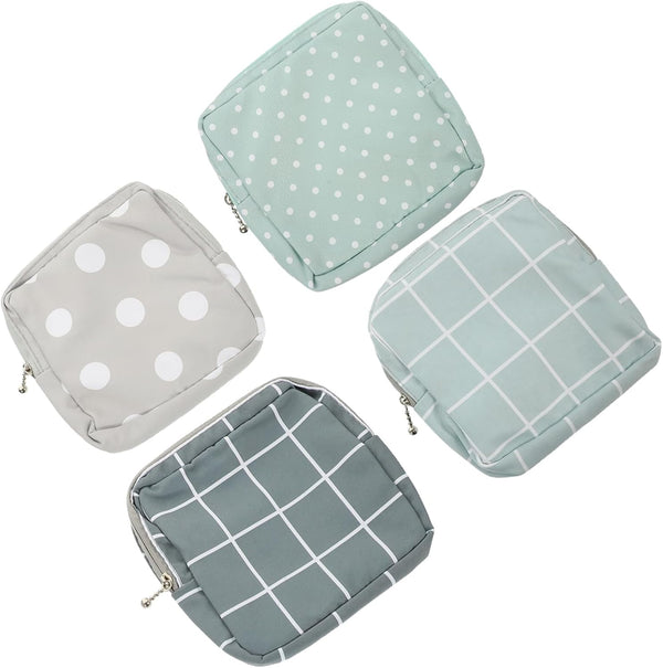 4Pcs Portable Menstrual Pad Storage Bag Waterproof Sanitary Napkin Holder Makeup and