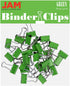 JAM PAPER Colorful Binder Clips, Extra Small 3/5 Inch Green Binderclips, 30/Pack