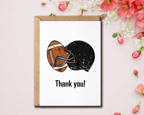 NSLDesigns 5 7 inches Funny Sport Card - Football Thank You Card - Football Coach Appreciation Card - Card For Him