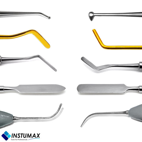 Set Dental Composite Resin Filling - Spatula & Plugger, Ball Burnisher, Condensa Silicone, Heidemann Spatulas, Amalgam